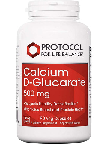 Protocol For Life Balance, Calcium D-Glucarate, 500 mg, 90 Veg Capsules