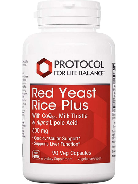 Protocol For Life Balance, Red Yeast Rice Plus, 600 mg, 90 Veg Capsules