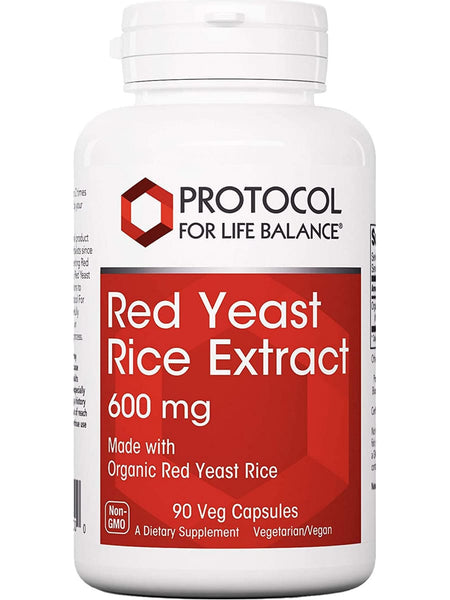 Protocol For Life Balance, Red Yeast Rice Extract, 600 mg, 90 Veg Capsules