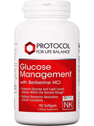 Protocol For Life Balance, Glucose Management with Berberine HCl, 90 Softgels