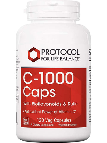 Protocol For Life Balance, C-1000 Caps with Bioflavonoids & Rutin, 120 Veg Capsules
