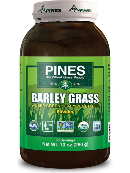 PINES Wheat Grass, Barley Grass Powder, 10 oz