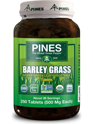 PINES Wheat Grass, Barley Grass, 250 Tablets