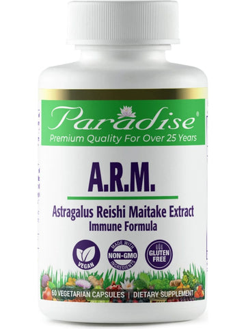 Paradise Herbs, A.R.M, Astragalus Reishi Maitake Extract, 60 vegetarian capsules