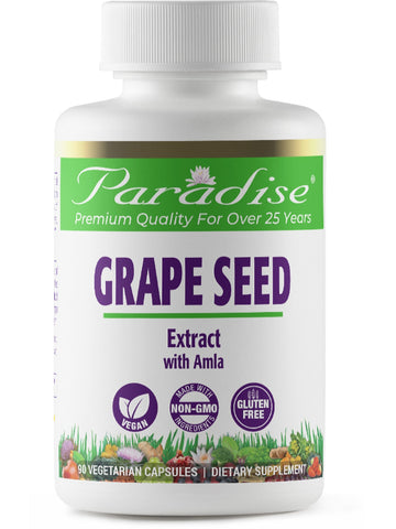 Paradise Herbs, Grape Seed Extract with Amla, 90 vegetarian capsules
