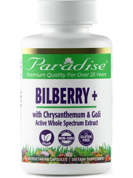 Paradise Herbs, Bilberry +, 60 vegetarian capsules
