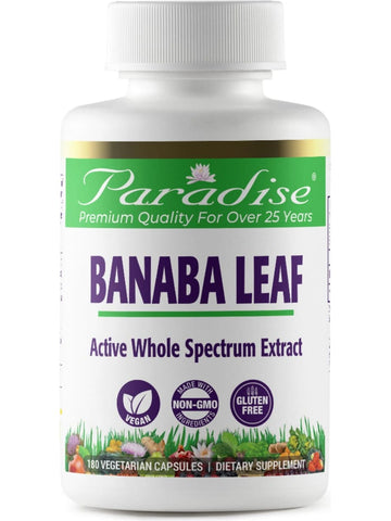 Paradise Herbs, Banaba leaf, 180 vegetarian capsules