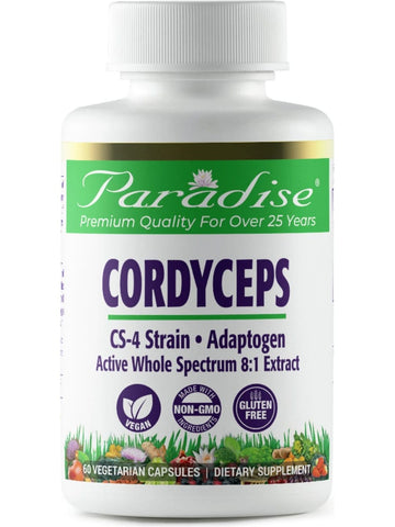 Paradise Herbs, Cordyceps, 60 vegetarian capsules