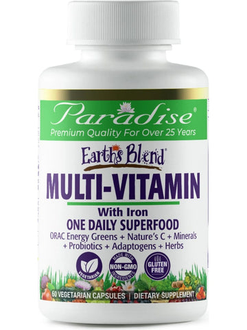 Paradise Herbs, Earth's Blend, Multivitamin with Iron, 60 vegetarian capsules