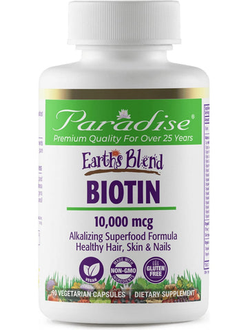 Paradise Herbs, Earths Blend, Biotin, 10,000mcg, 90 vegetarian capsules