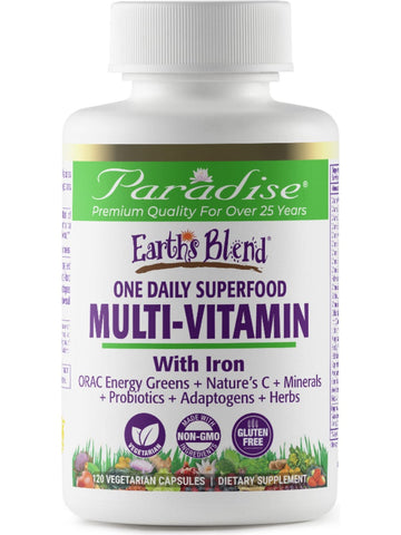 Paradise Herbs, Earth's Blend, Multivitamin with Iron, 120 vegetarian capsules