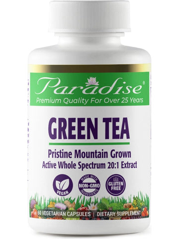 Paradise Herbs, Green Tea, 60 vegetarian capsules