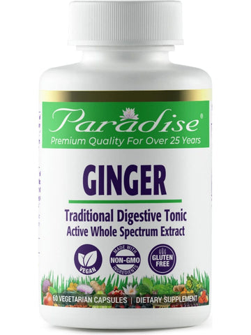 Paradise Herbs, Ginger, 60 vegetarian capsules