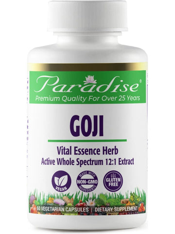 Paradise Herbs, Goji, 60 vegetarian capsules