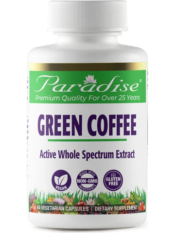 Paradise Herbs, Green Coffee, 60 vegetarian capsules