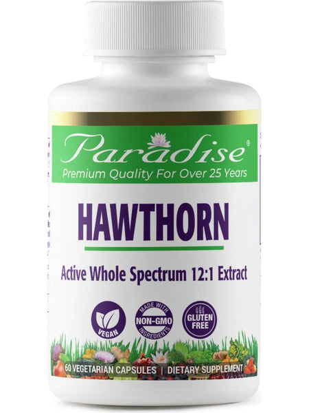 Paradise Herbs, Hawthorn, 60 vegetarian capsules