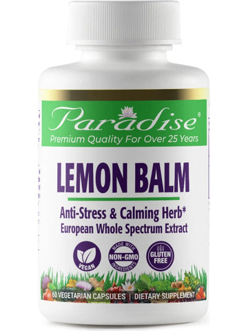 Paradise Herbs, Lemon Balm, 60 vegetarian capsules
