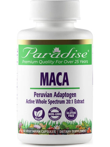 Paradise Herbs, Maca, 60 vegetarian capsules