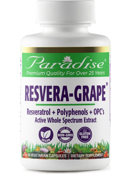 Paradise Herbs, Resvera-Grape, 60 vegetarian capsules