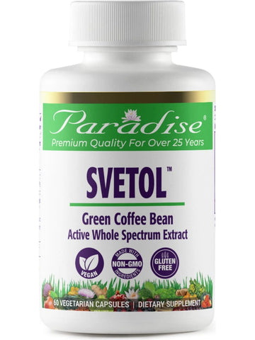 Paradise Herbs, Svetol, Green Coffee Bean, 60 vegetarian capsules