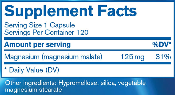 Pharmax, Magnesium Malate Mineral Supplement, 120 Vegetable Capsules