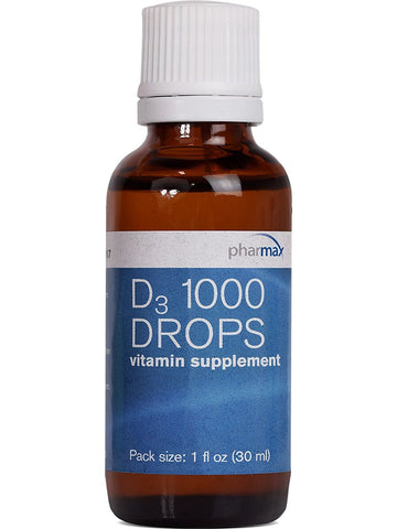 Pharmax, D3 1000 Drops, 1 fl oz