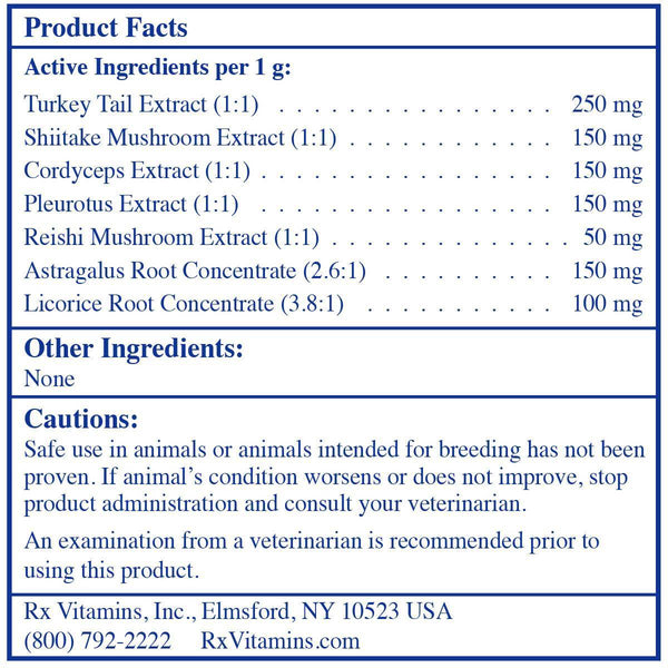 Rx Vitamins for Pets, RxCoriolus Forte, 100 grams