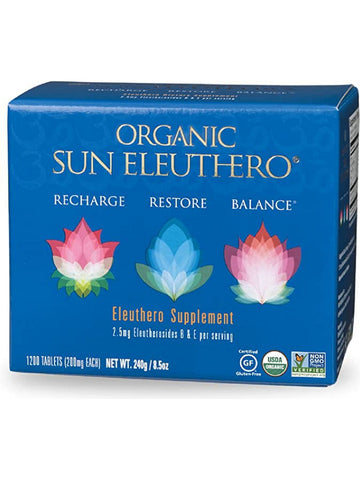 Sun Chlorella, Organic Sun Eleuthero, 200mg, 1200 Tablets (3-month supply)