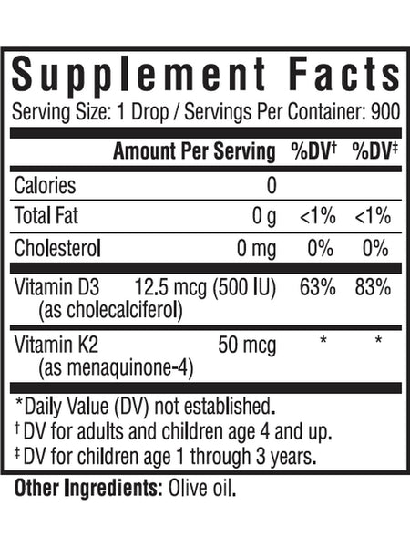 Seeking Health, Vitamin D3 + K2 Drops, 1 fl oz