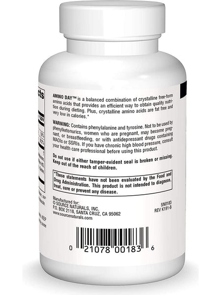 Source Naturals, Amino Day™ 20 Free-Form Amino Acids 1000 mg, 60 tablets