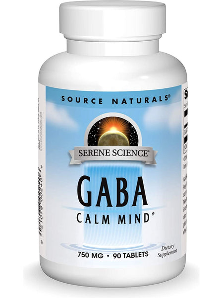 Source Naturals, Serene Science® GABA Calm Mind, 750mg, 90 tabs