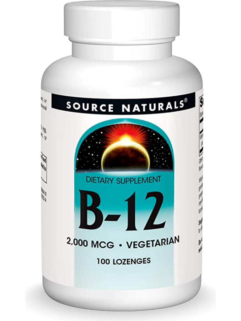 Source Naturals, Vitamin B 12, 2000mcg, 100 lozenges