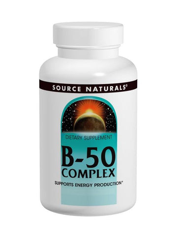 Source Naturals, Vitamin B-50 Complex Yeast Free, 50mg, 100 ct