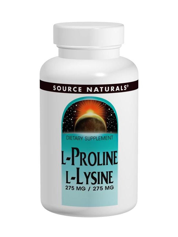 Source Naturals, L-Proline/L-Lysine, 275mg/275mg, 120 ct