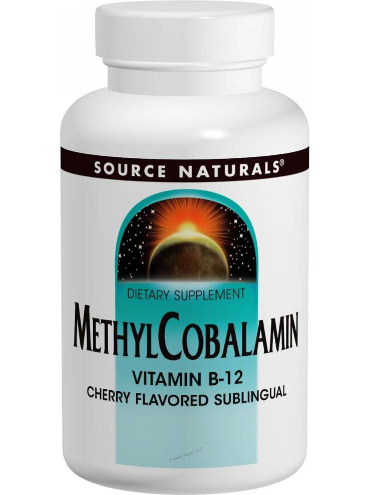 Source Naturals, MethylCobalamin Vitamin B-12 Subl Cherry, 1mg, 120 ct