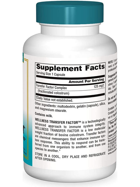 Source Naturals, Wellness Transfer Factor™ 125 mg, 30 capsules