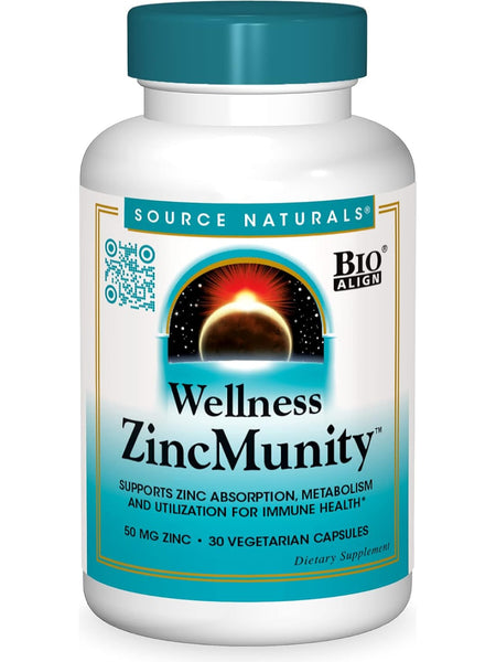 Source Naturals, Wellness ZincMunity, 30 vegetarian capsules
