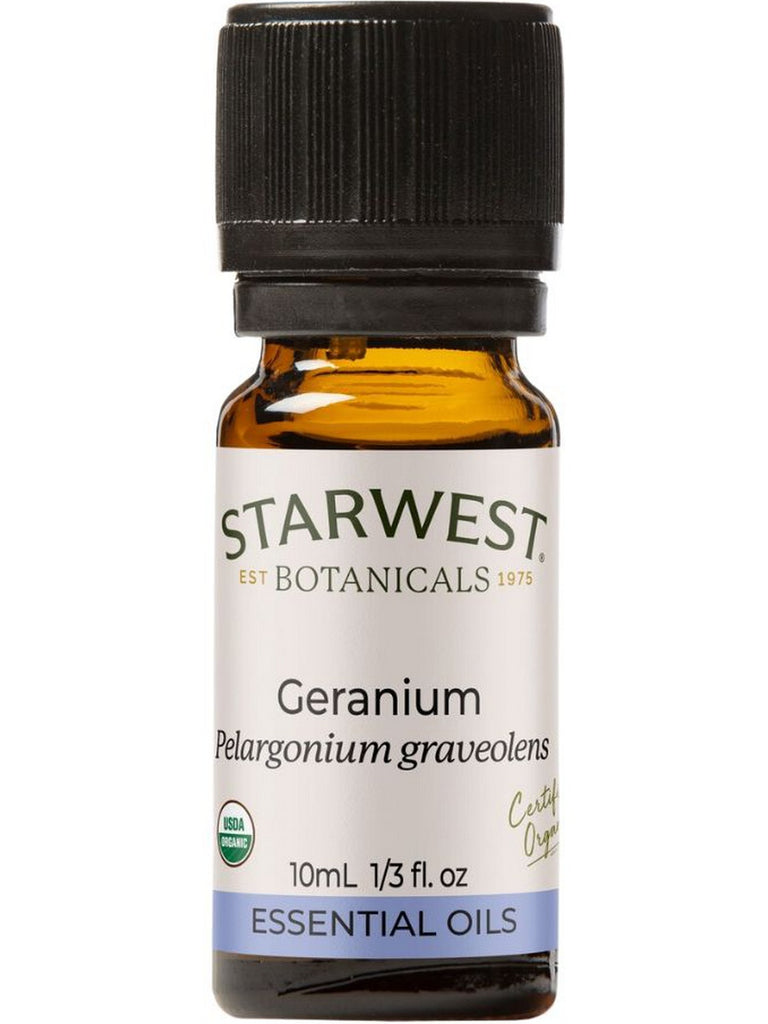 Starwest Botanicals, Geranium Essential Oil Organic, 1/3 fl oz