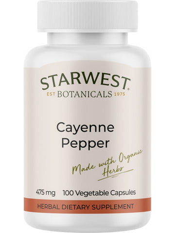 Starwest Botanicals, Cayenne Pepper Herbal Dietary Supplement, 100 Capsules
