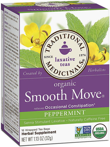 Traditional Medicinals, Smooth Move Peppermint Tea, 16 bags