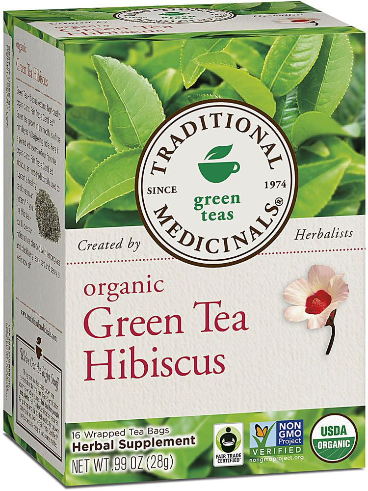 Traditional Medicinals, Organic Green Tea Hibiscus, 16 bags