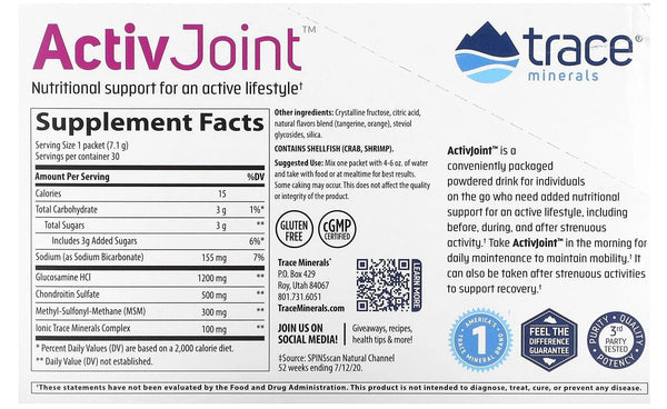 Trace Minerals, ActivJoint Bone and Joint powder, 30 Packets