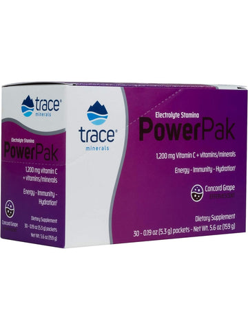 Trace Minerals, Electrolyte Stamina Power Pak, Concord Grape, 30 Packets