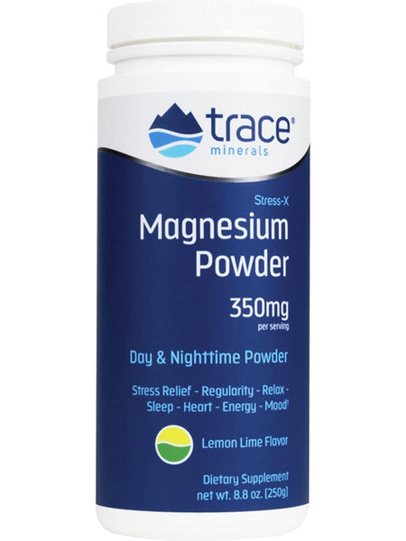 Trace Minerals, Stress X Magnesium Powder, Lemon Lime, 8.8 oz