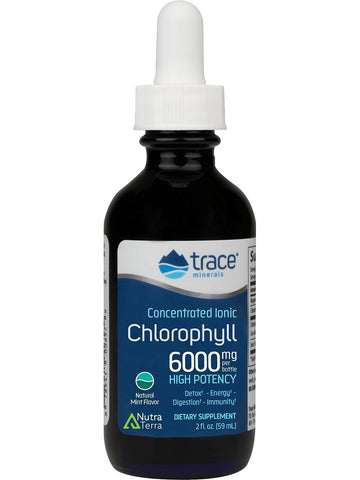 Trace Minerals, Concentrated Ionic Chlorophyll 6000 mg, Mint Flavor, 2 fl oz