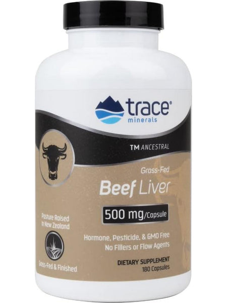 Trace Minerals, TMAncestral Grass Fed Beef Liver, 180 Capsules