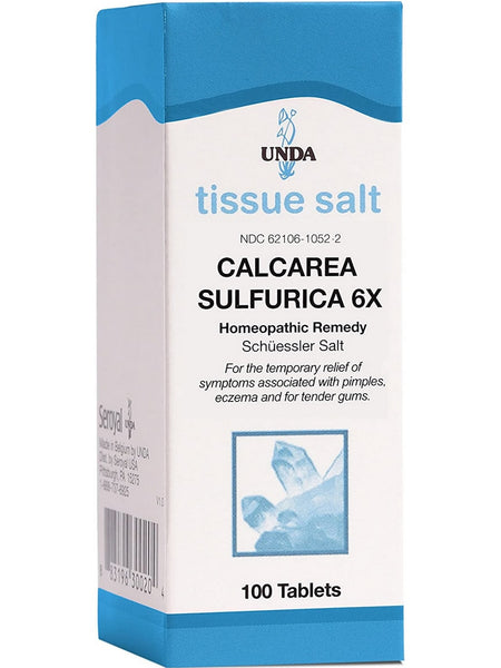 UNDA, Calcarea Sulfurica 6X Homeopathic Remedy, 100 Tablets