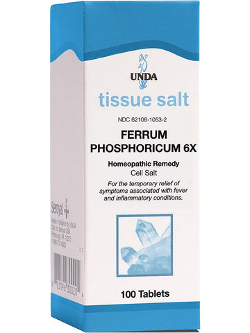 UNDA, Ferrum Phosphoricum 6X Homeopathic Remedy, 100 Tablets
