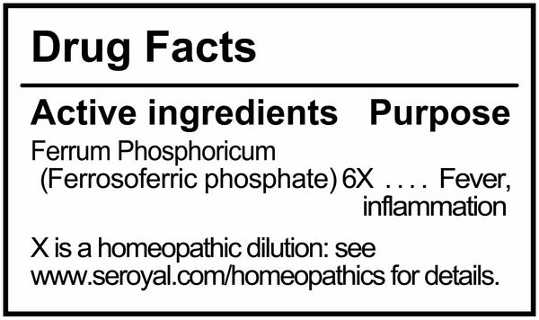 UNDA, Ferrum Phosphoricum 6X Homeopathic Remedy, 100 Tablets