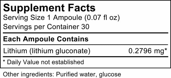 UNDA, Gammadyn Li (Lithium) Dietary Supplement, 30 Ampoules